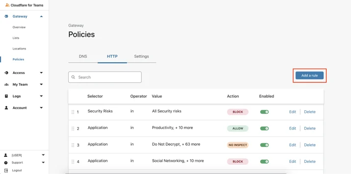 Control web applications with two-clicks in Cloudflare Gateway Embedded Image - so6btT