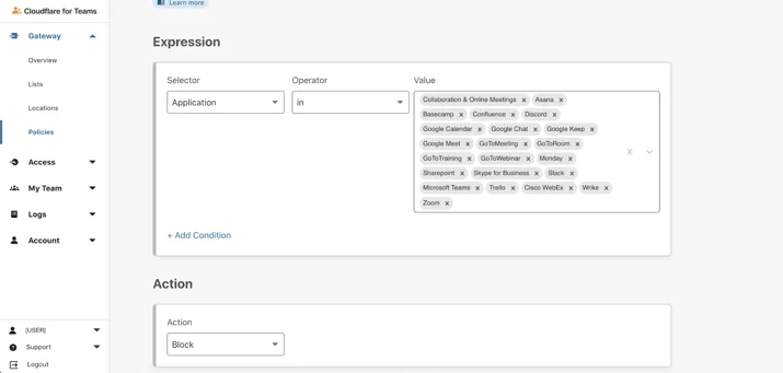 Control web applications with two-clicks in Cloudflare Gateway Embedded Image - JnuFdo