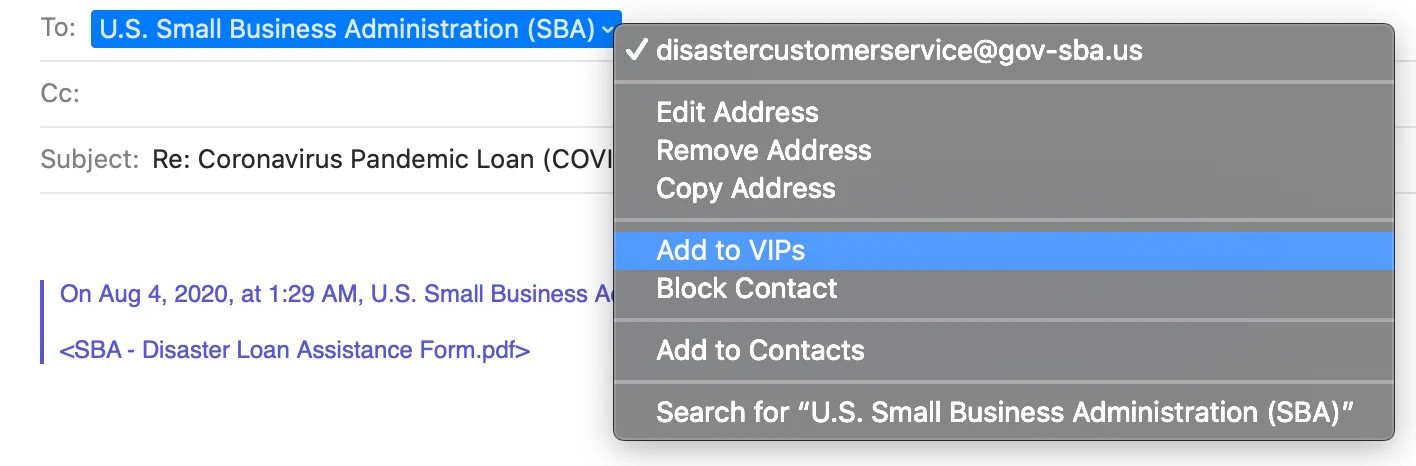 Latest SBA phishing attempt: stealthy social engineering phish using newly registered domains attempts to gain bank details