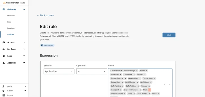 Control web applications with two-clicks in Cloudflare Gateway Embedded Image - XoUs2a
